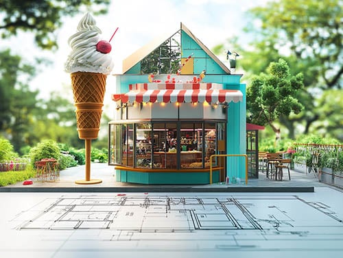 layout-design-permitting for ice cream shops