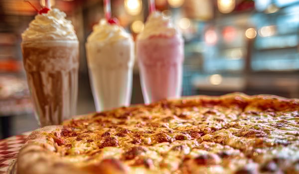 pizza shop and milshakes