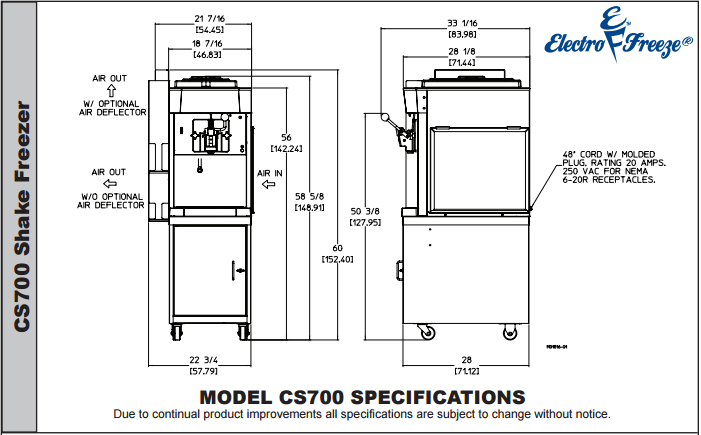 CS700 Milkshake Machine by Electro Freeze 