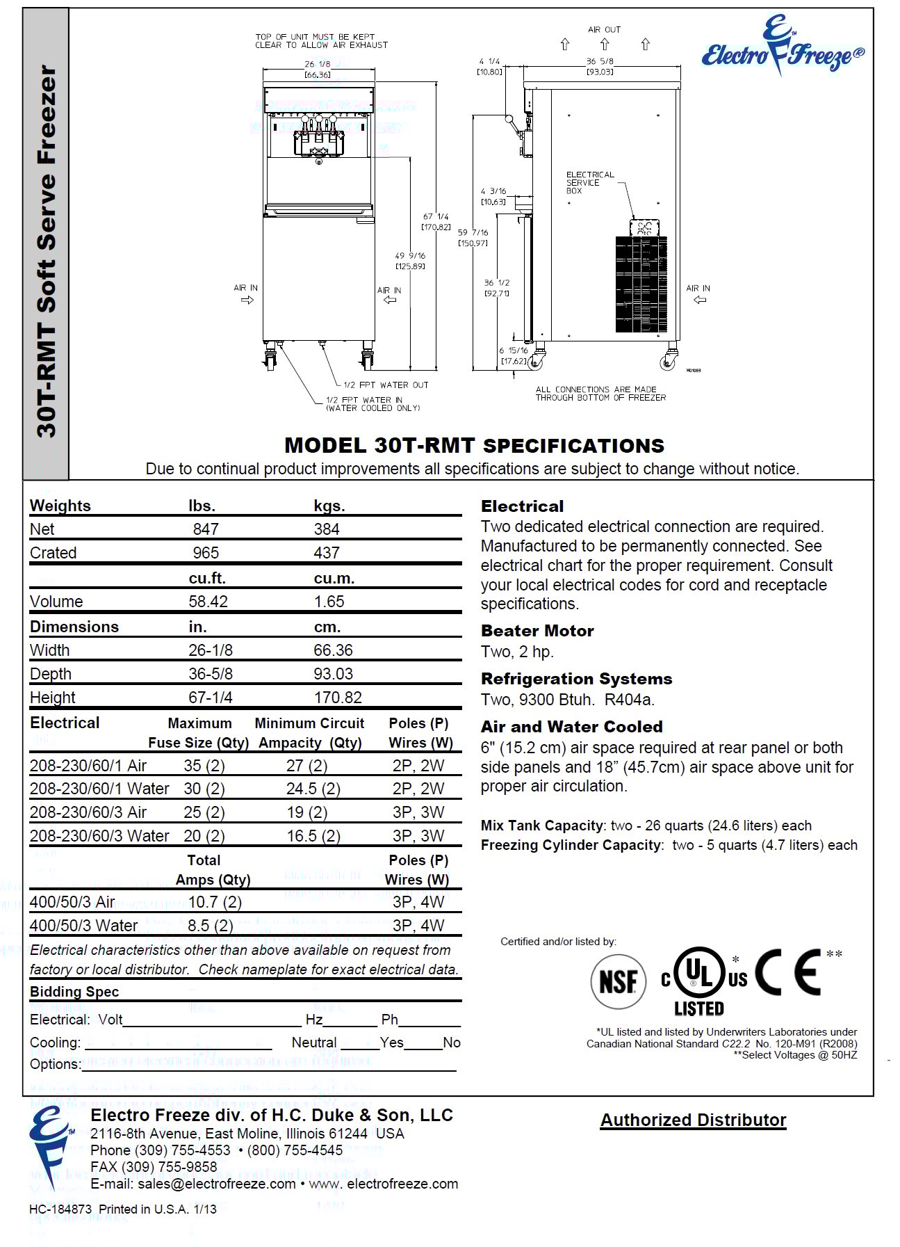 30T-RMT Specs